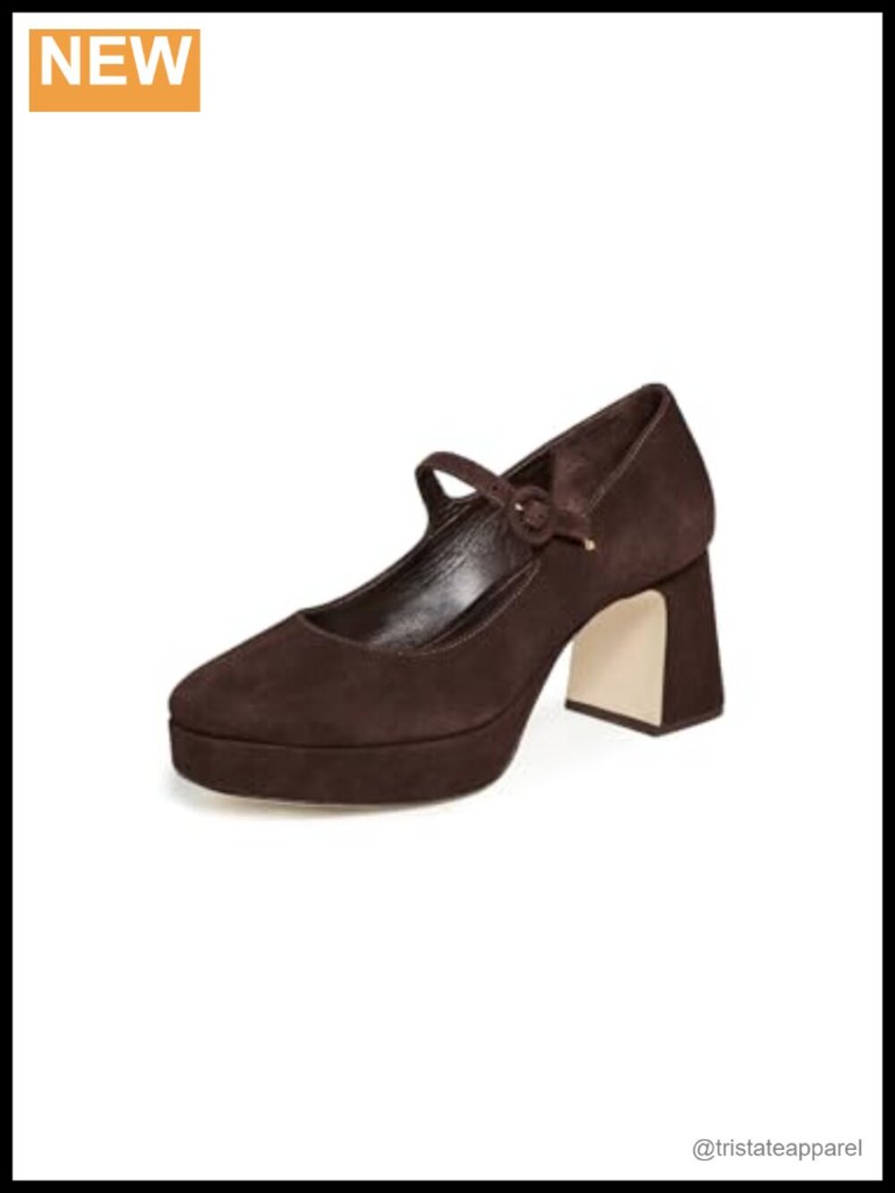 Suede Platform Pumps Block Heel Buckle Strap Cushioned